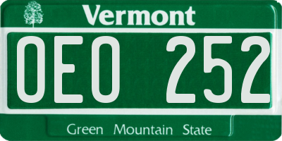 VT license plate OEO252