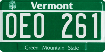 VT license plate OEO261