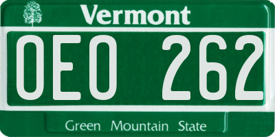 VT license plate OEO262