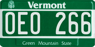 VT license plate OEO266