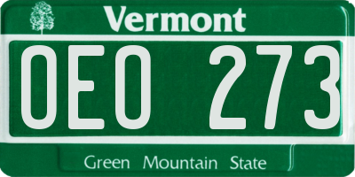 VT license plate OEO273