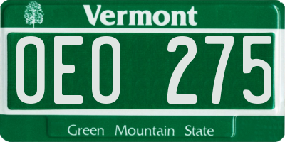 VT license plate OEO275