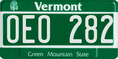 VT license plate OEO282