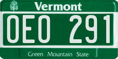 VT license plate OEO291