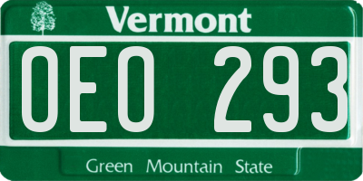 VT license plate OEO293