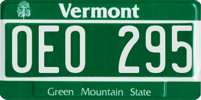 VT license plate OEO295