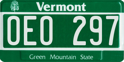 VT license plate OEO297