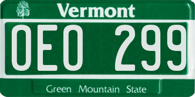 VT license plate OEO299