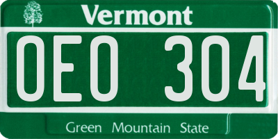 VT license plate OEO304