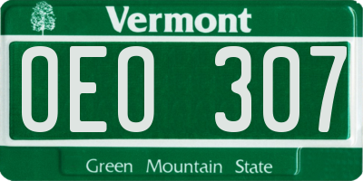 VT license plate OEO307