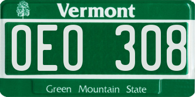 VT license plate OEO308