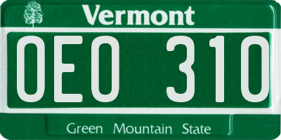 VT license plate OEO310