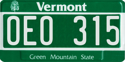 VT license plate OEO315