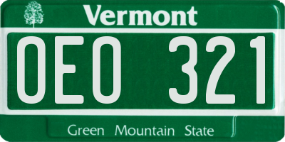 VT license plate OEO321