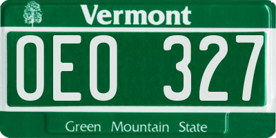 VT license plate OEO327