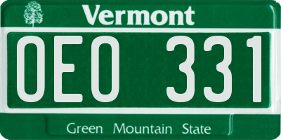 VT license plate OEO331