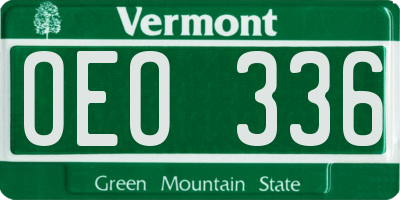 VT license plate OEO336