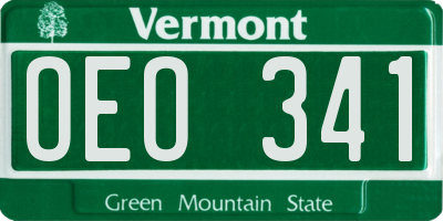 VT license plate OEO341