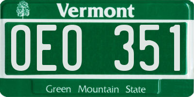 VT license plate OEO351