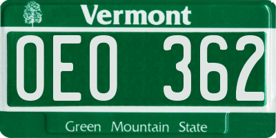 VT license plate OEO362