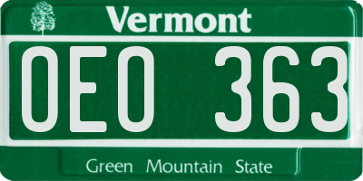 VT license plate OEO363