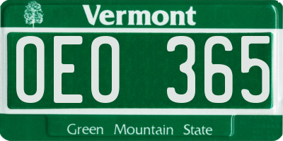 VT license plate OEO365