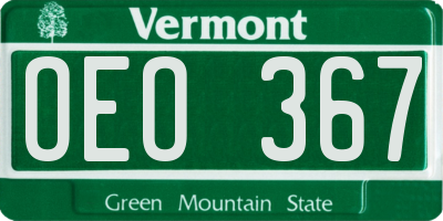 VT license plate OEO367