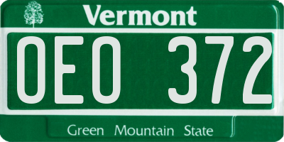 VT license plate OEO372