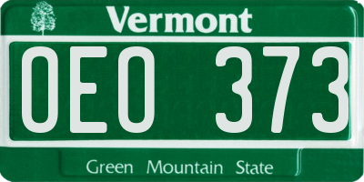 VT license plate OEO373