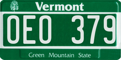 VT license plate OEO379