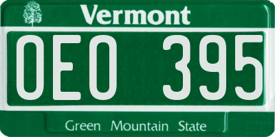 VT license plate OEO395
