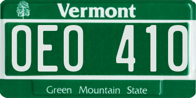 VT license plate OEO410