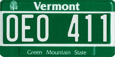 VT license plate OEO411