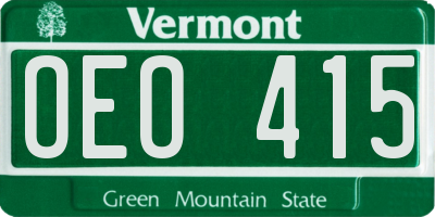 VT license plate OEO415