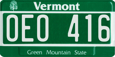 VT license plate OEO416