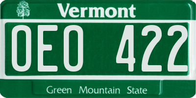 VT license plate OEO422