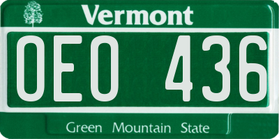 VT license plate OEO436