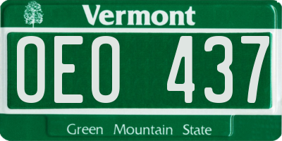 VT license plate OEO437