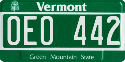 VT license plate OEO442