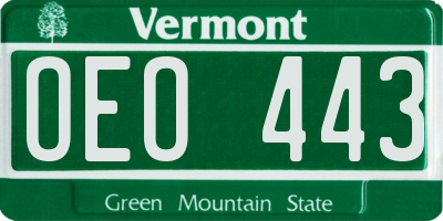 VT license plate OEO443
