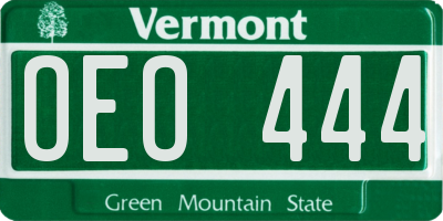 VT license plate OEO444