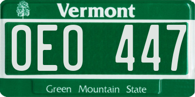 VT license plate OEO447