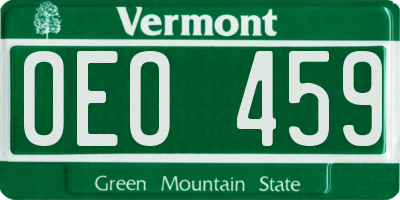 VT license plate OEO459
