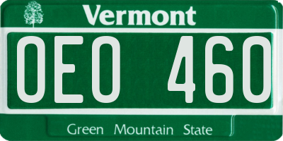 VT license plate OEO460