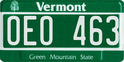 VT license plate OEO463