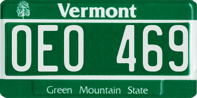 VT license plate OEO469