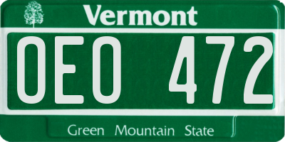 VT license plate OEO472