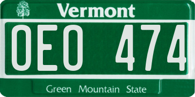 VT license plate OEO474