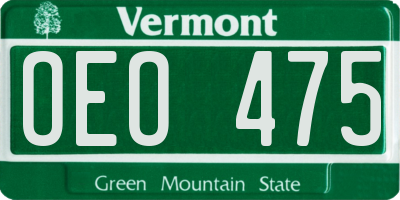 VT license plate OEO475