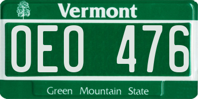 VT license plate OEO476